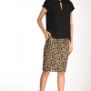 gonna stampata beige/nero