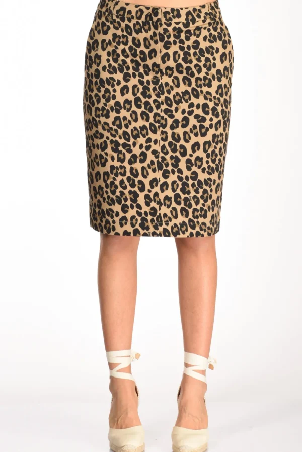 gonna stampata beige/nero