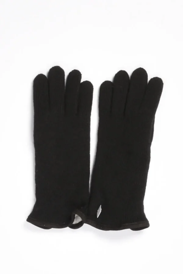 guanti in maglia nero