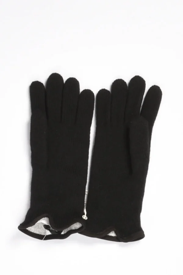 guanti in maglia nero