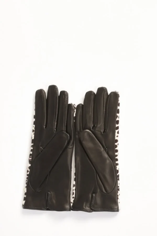 guanti in nappa nero/bianco