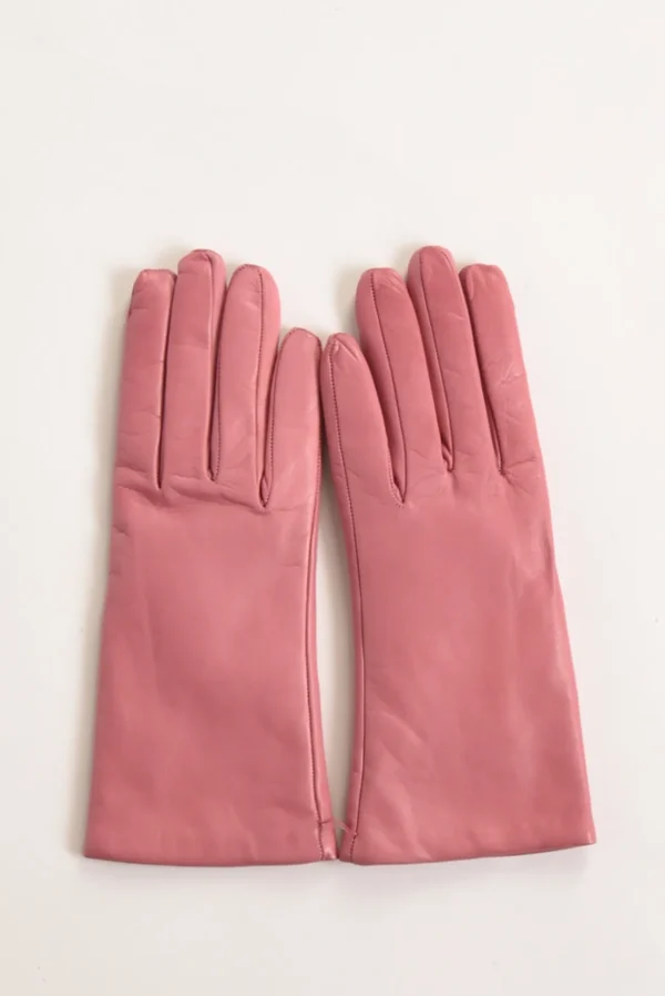 guanti in nappa rosa