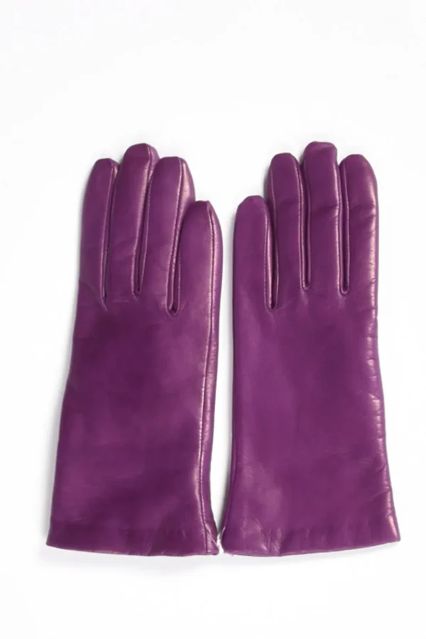 guanti in nappa viola
