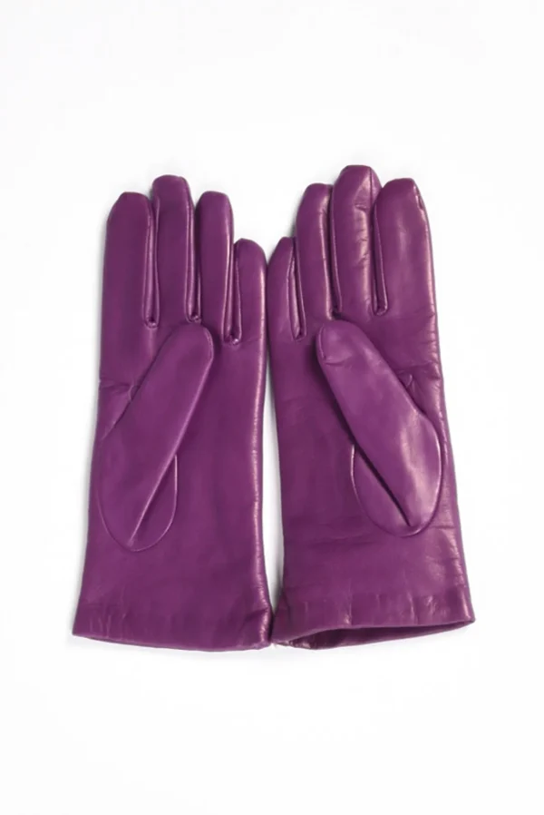 guanti in nappa viola