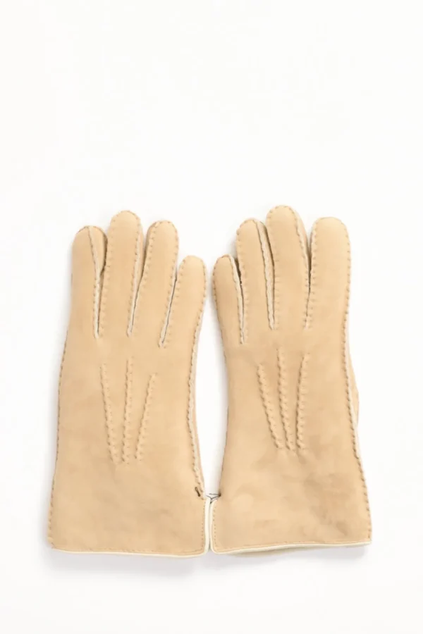 guanti montone beige