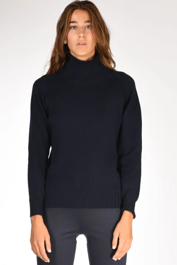 maglia collo alto blu
