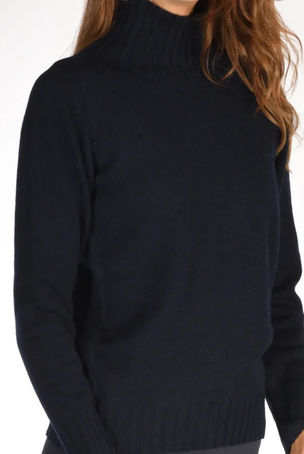maglia collo alto blu