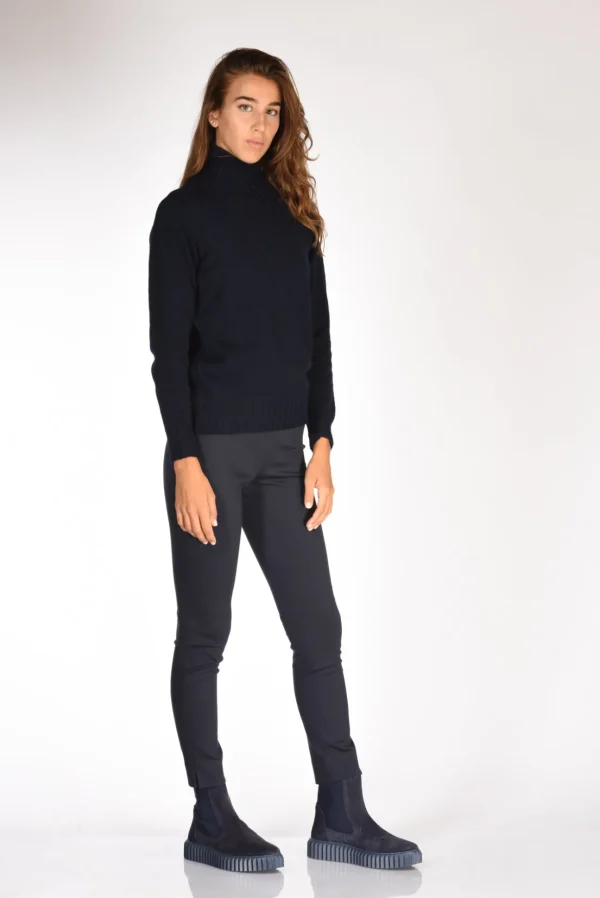 maglia collo alto blu