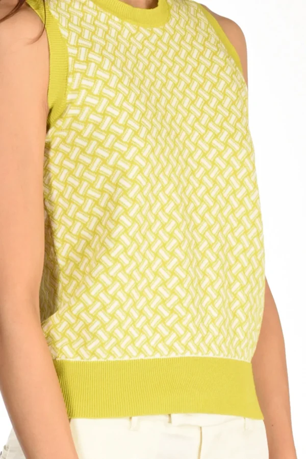 maglia gilet verde/bianco