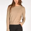 maglia girocollo beige scuro