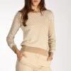 maglia girocollo beige/bianco