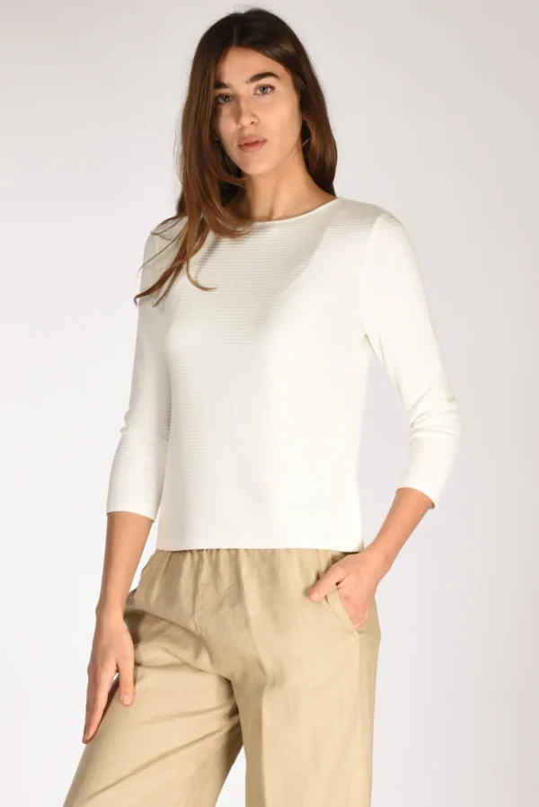 maglia girocollo bianco latte
