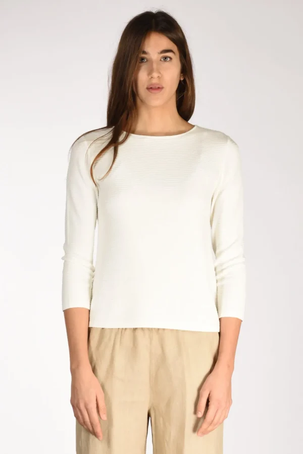 maglia girocollo bianco latte