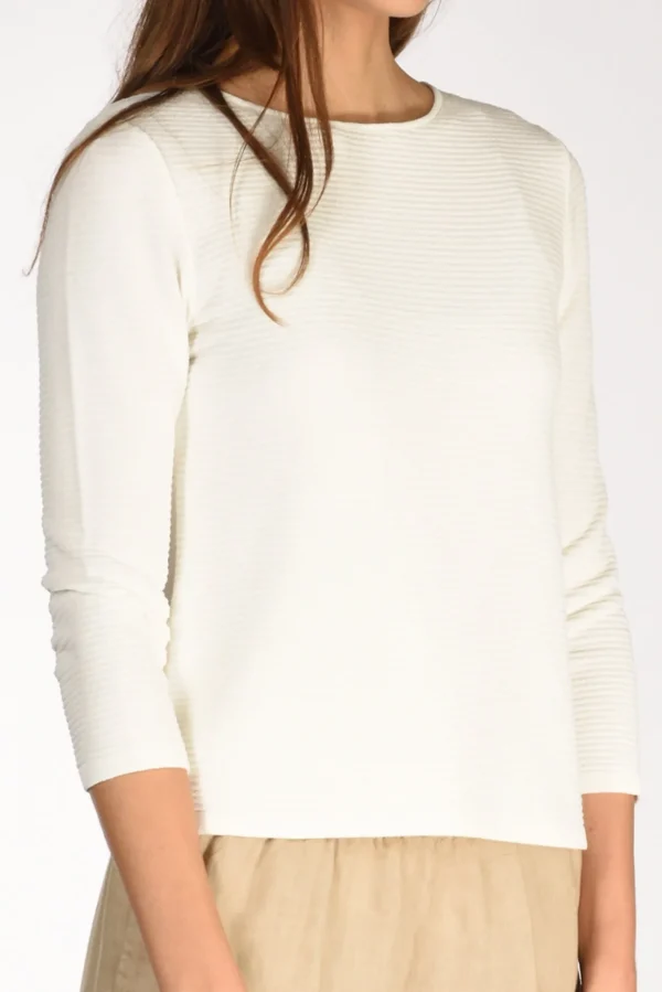 maglia girocollo bianco latte
