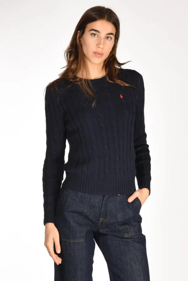 maglia girocollo blu