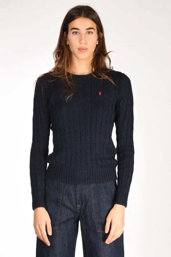 maglia girocollo blu