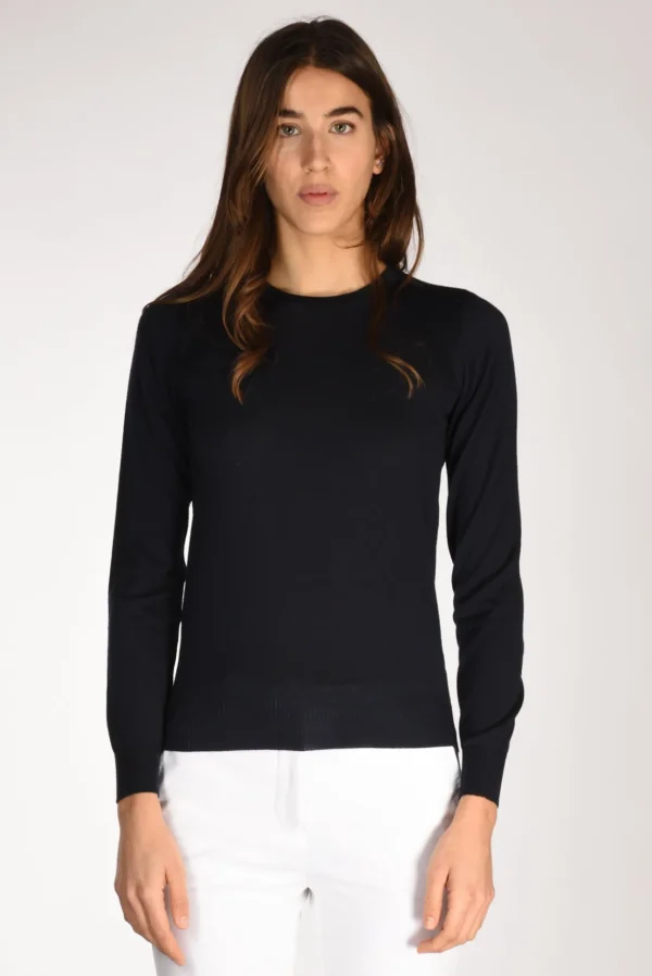 maglia girocollo blu