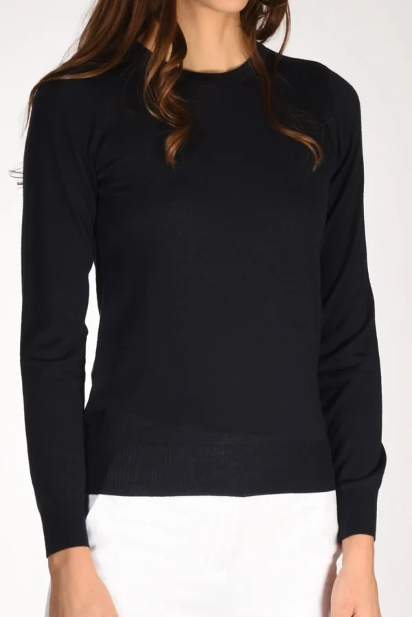 maglia girocollo blu
