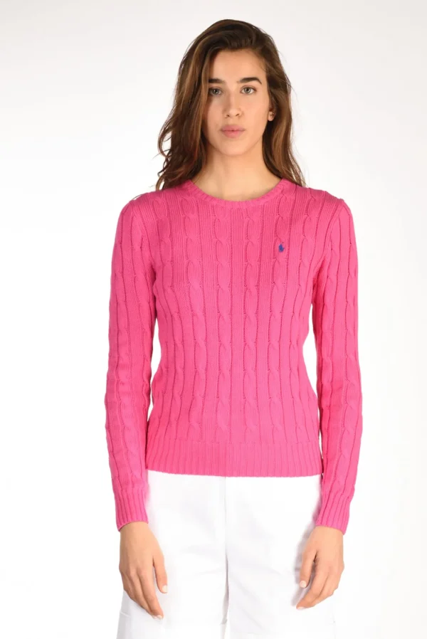 maglia girocollo fucsia