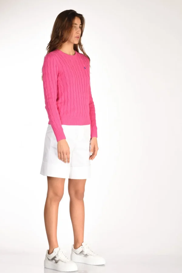 maglia girocollo fucsia