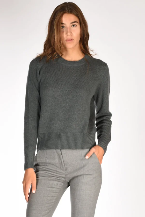 maglia girocollo grigio fango