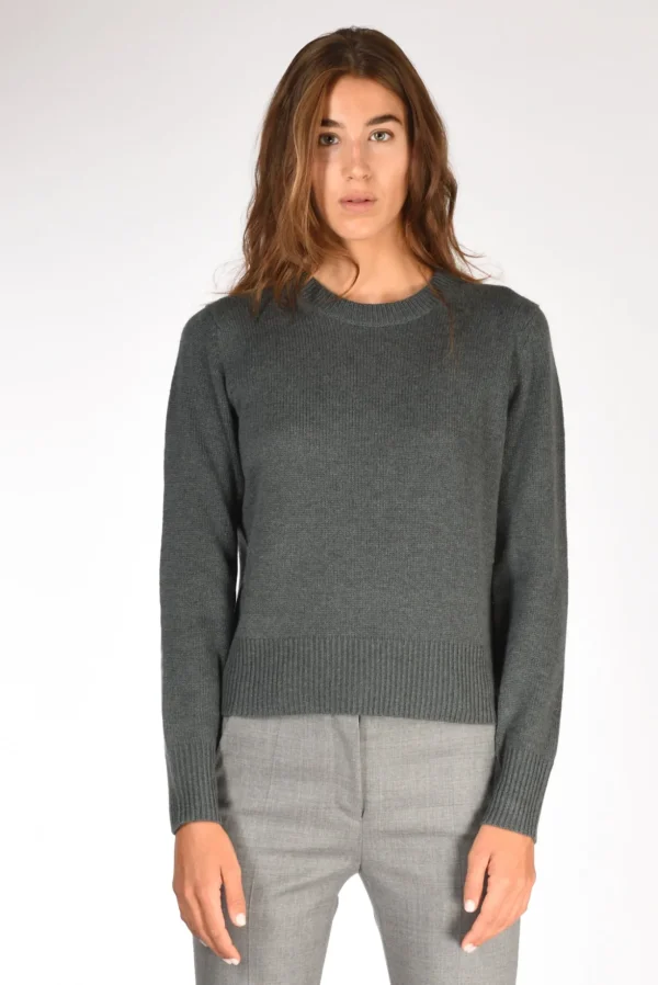 maglia girocollo grigio fango