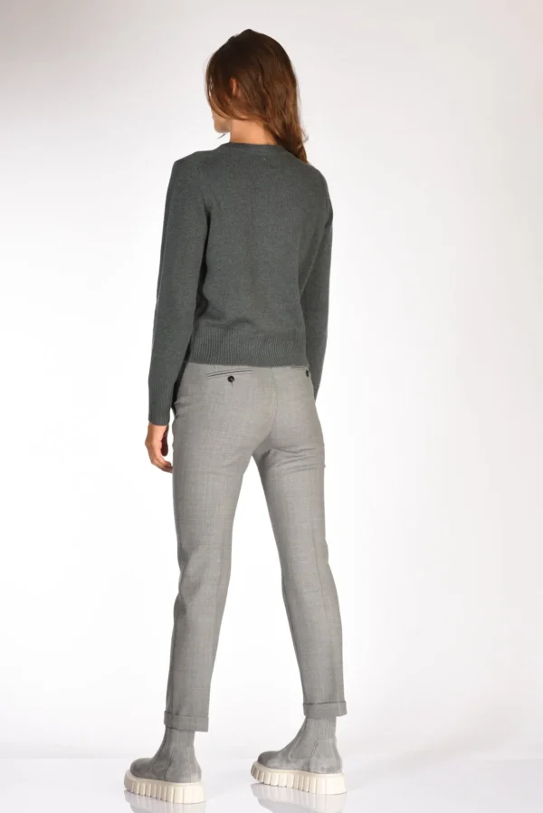 maglia girocollo grigio fango