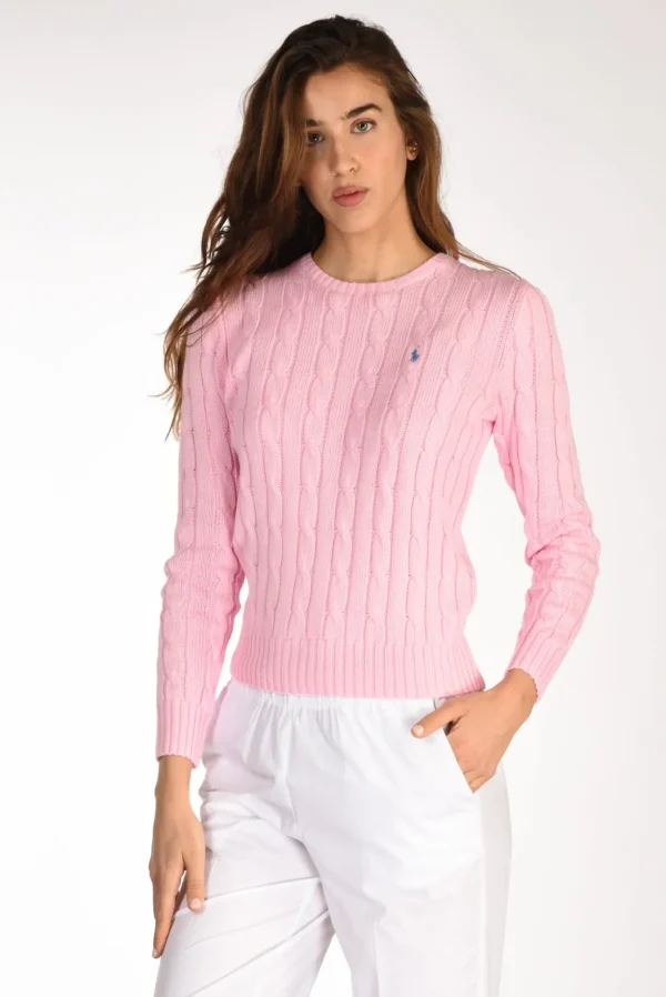 maglia girocollo rosa