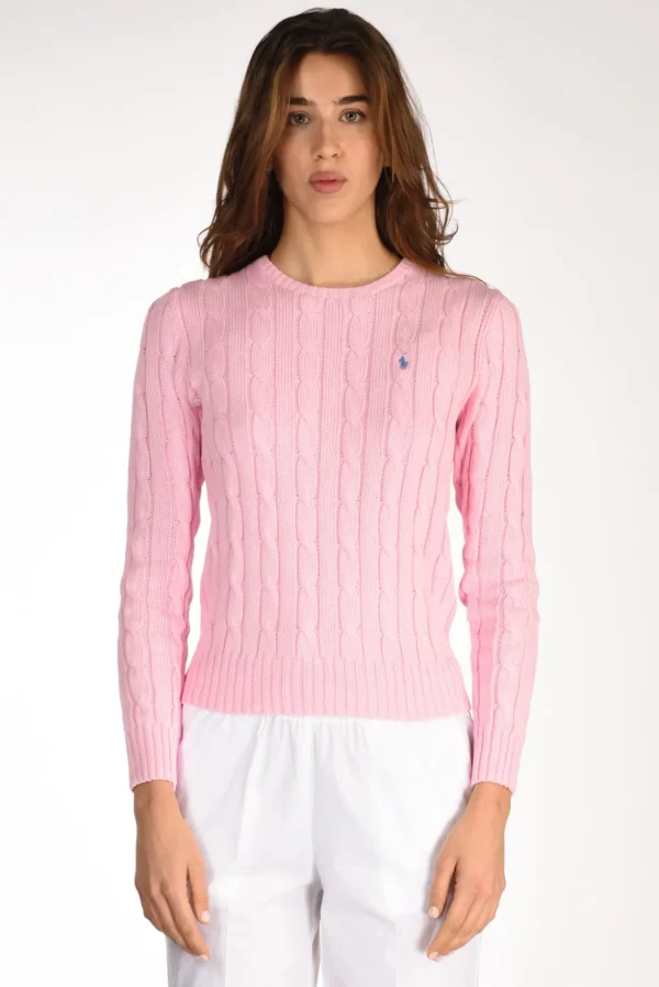 maglia girocollo rosa