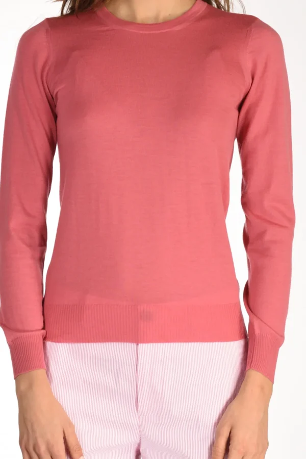 maglia girocollo rosa