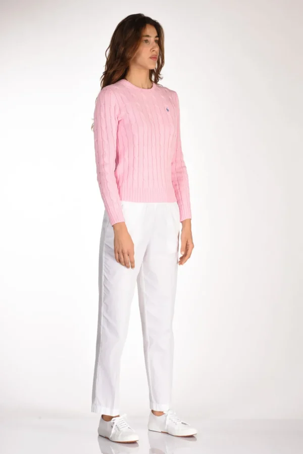 maglia girocollo rosa