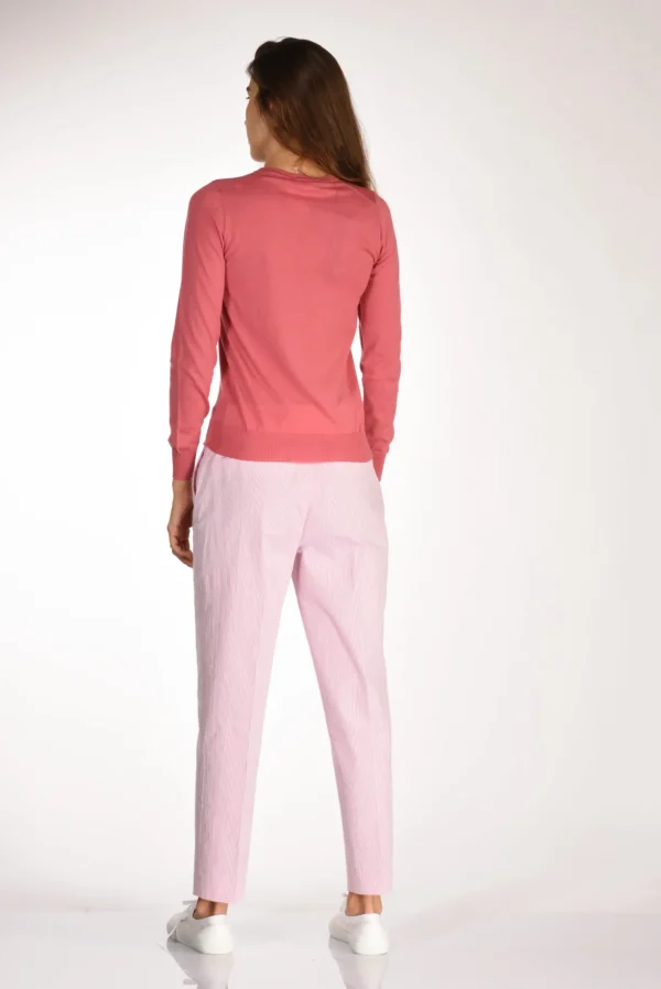 maglia girocollo rosa