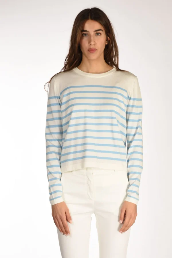 maglia rigata bianco/azzurro