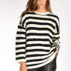 maglia rigata bianco/nero