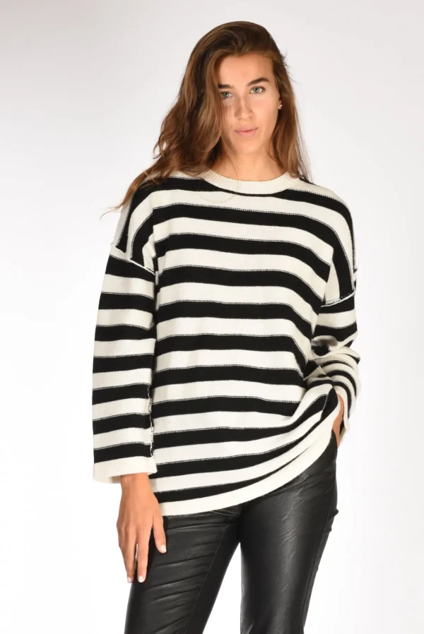 maglia rigata bianco/nero