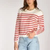 maglia rigata bianco/rosso
