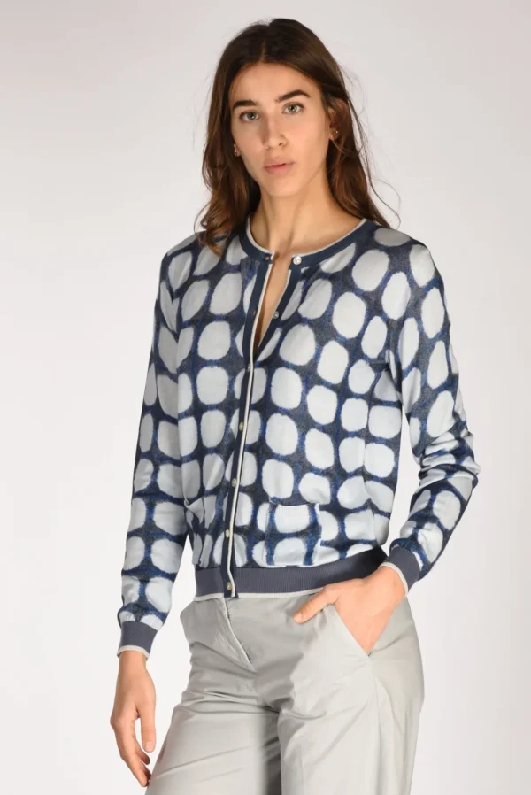 maglia stampata azzurro/blu