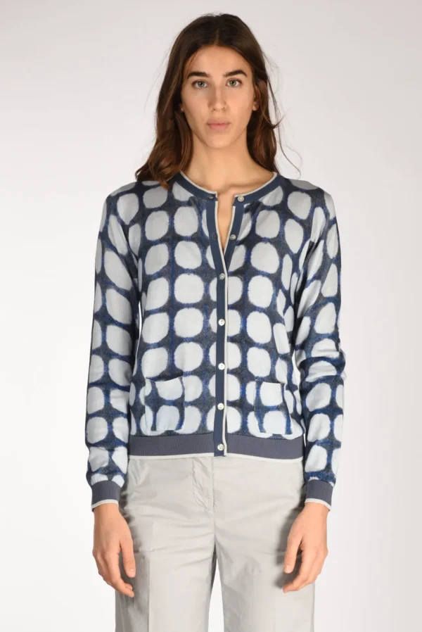 maglia stampata azzurro/blu