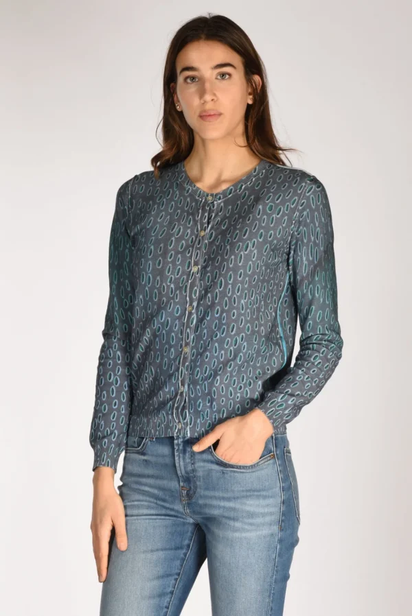 maglia stampata azzurro/multicolor