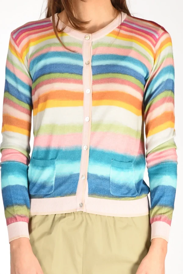 maglia stampata azzurro/rosa/verde