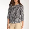 maglia stampata beige/blu