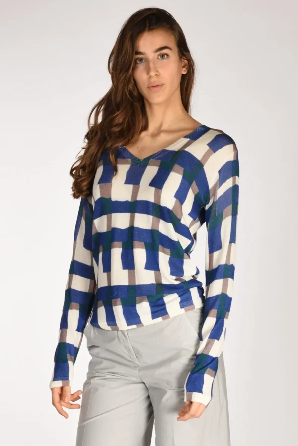 maglia stampata bianco/viola
