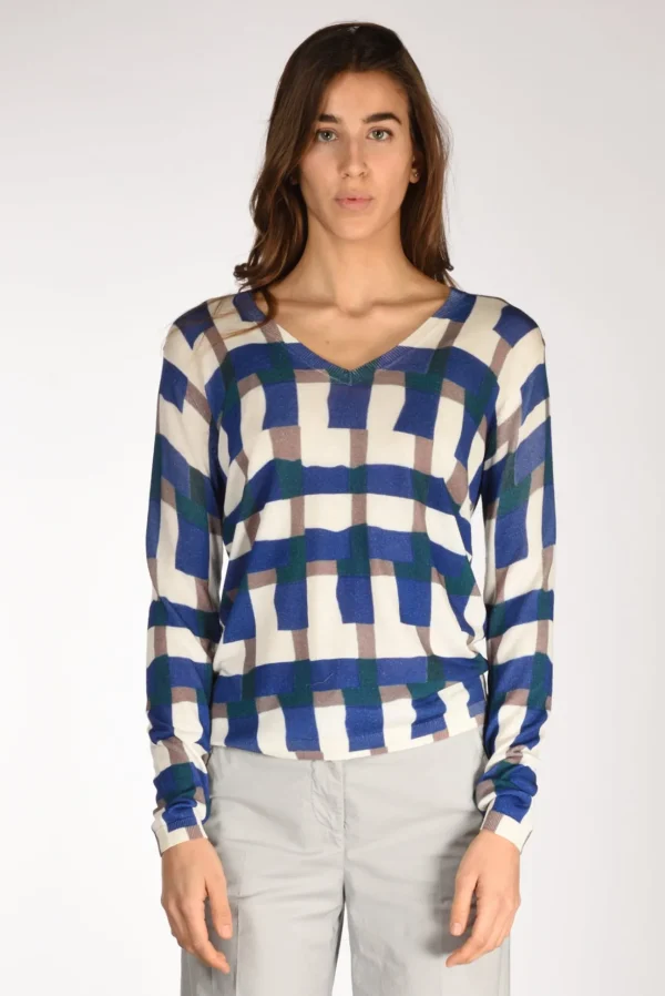 maglia stampata bianco/viola