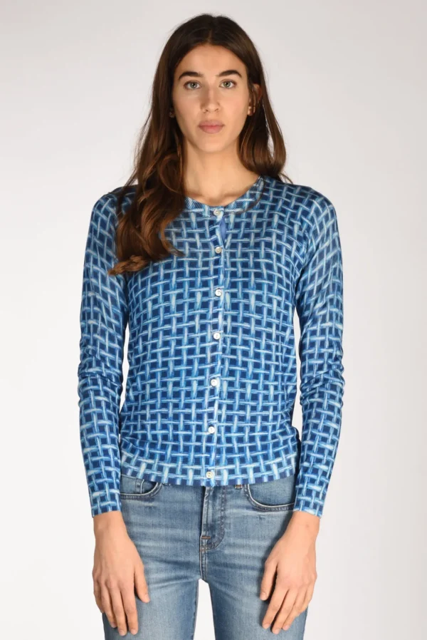 maglia stampata blu/azzurro