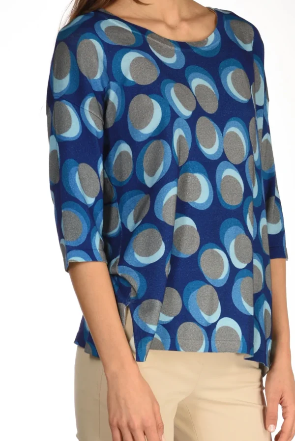 maglia stampata blu/azzurro