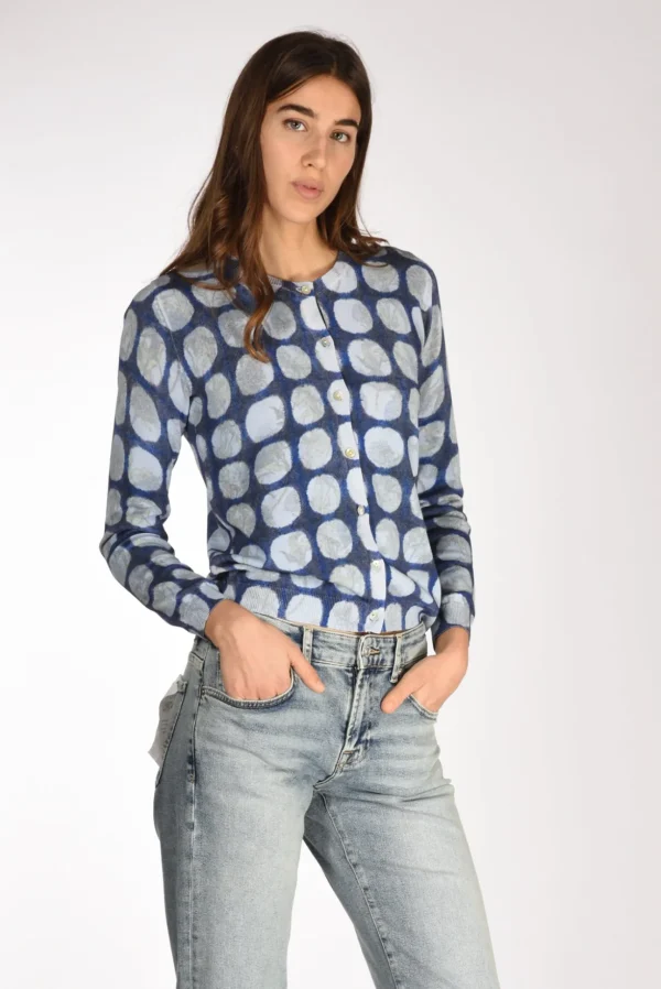 maglia stampata grigio/blu