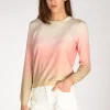 maglia stampata rosa/beige