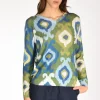 maglia stampata verde/blu