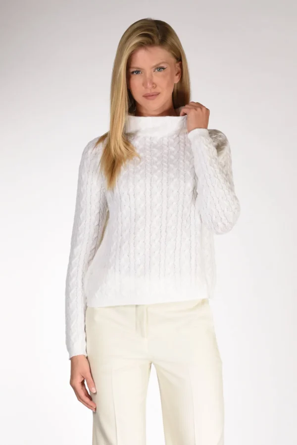 maglia treccia bianco