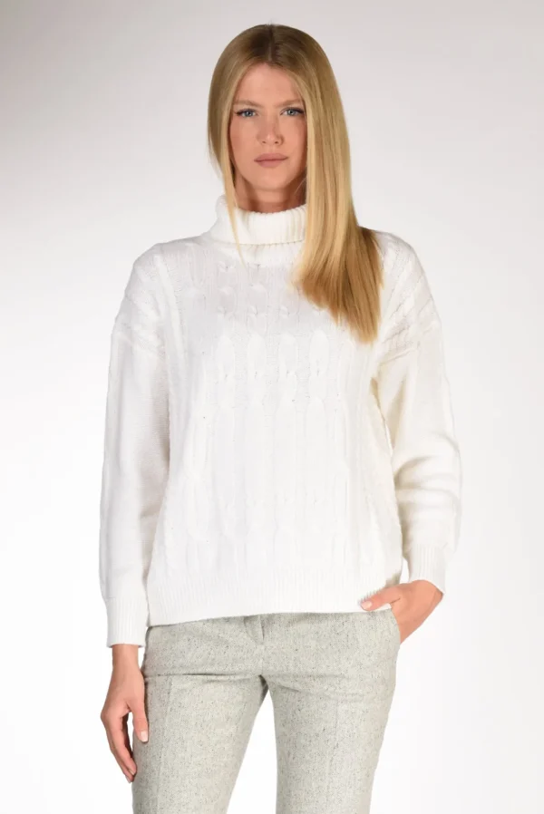 maglia treccia bianco